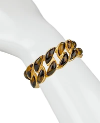 Patricia Nash Resin Tortoise Matte Gold-Tone Stretch Link Bracelet