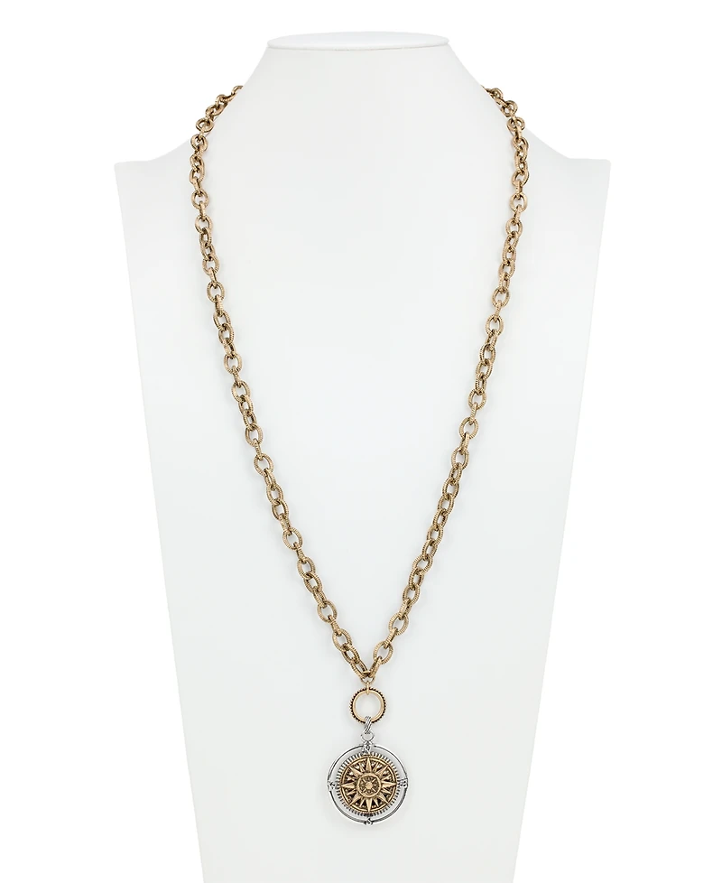 Patricia Nash Antique-Like Gold-Tone and Silver-Tone Ox Compass Convertible Necklace