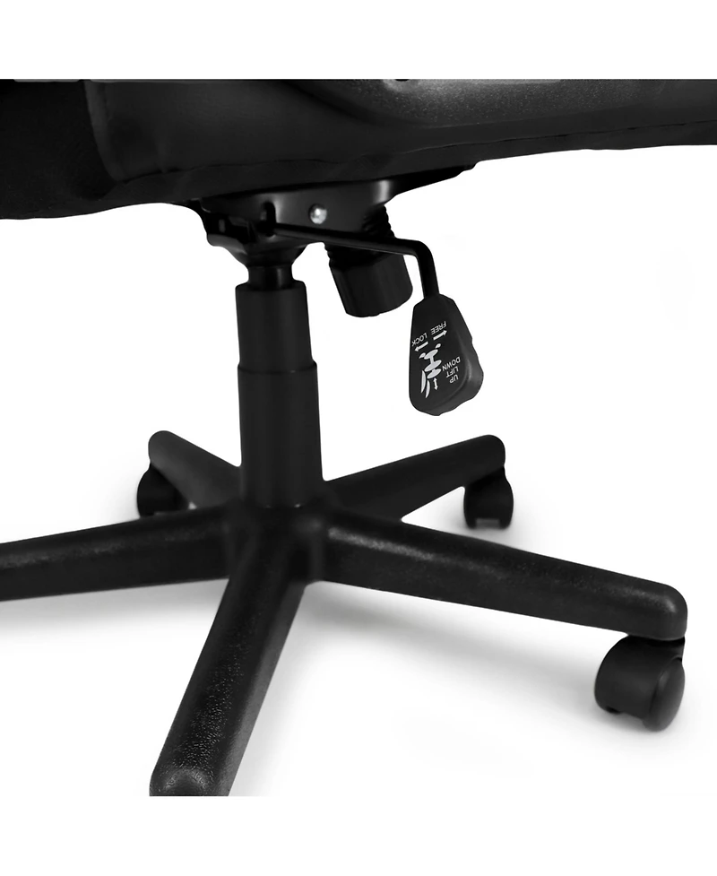 Elama Mid Back Adjustable Faux Leather Office Chair in Black