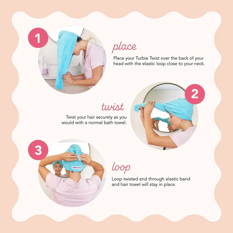 Turbie Twist Microfiber Twist 2 Pack (Deep Claret, Sea Pink)