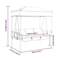 Garden Swing Bench Sand Powder-coated steel, Polyester Standard