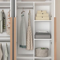 Mirror Finished Armoire, Wardrobe with 10-Shelves, 3-Bars & 4-Large Doors,Bedroom Closet