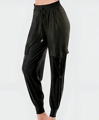 Modenaire Women's Faux Leather Jogger Pants