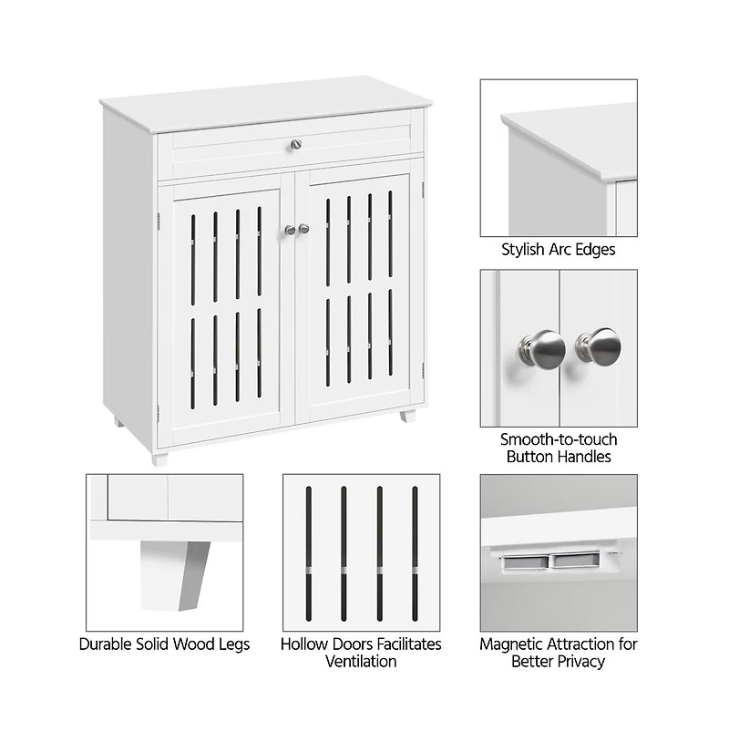 4-Tier Adjustable Shoe Storage Cabinet with 1 Drawer White