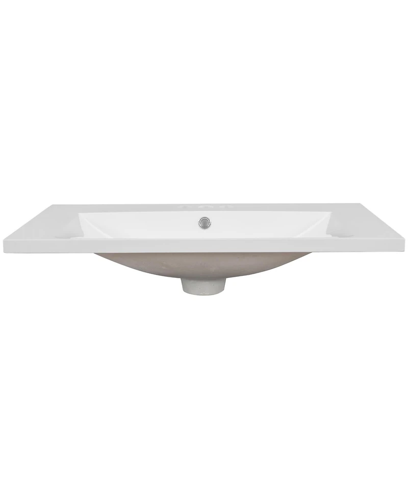 Casainc 30" Single Bathroom Vanity Top with Basin, 3-Faucet Holes, Ceramic Construction