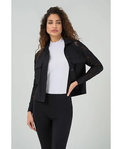 Anatomie Women's Sutton Lace Sleeve Trucker Jacket