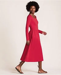 Lands' End Women's Cotton Modal Off Shoulder Midi Dress