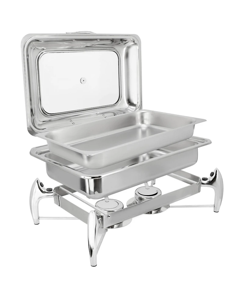 MegaChef 9.5 Quart Stainless Steel Rectangle Professional Chafing Dish/Food Warmer/Buffet Server Serving Trays
