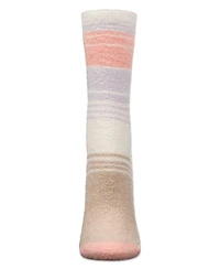 MeMoi Women's Stripes Aloe Infused Crew Socks