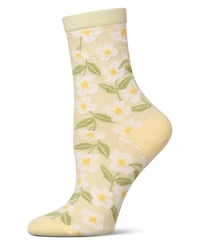MeMoi Women's Daisy Pointelle Crew Socks