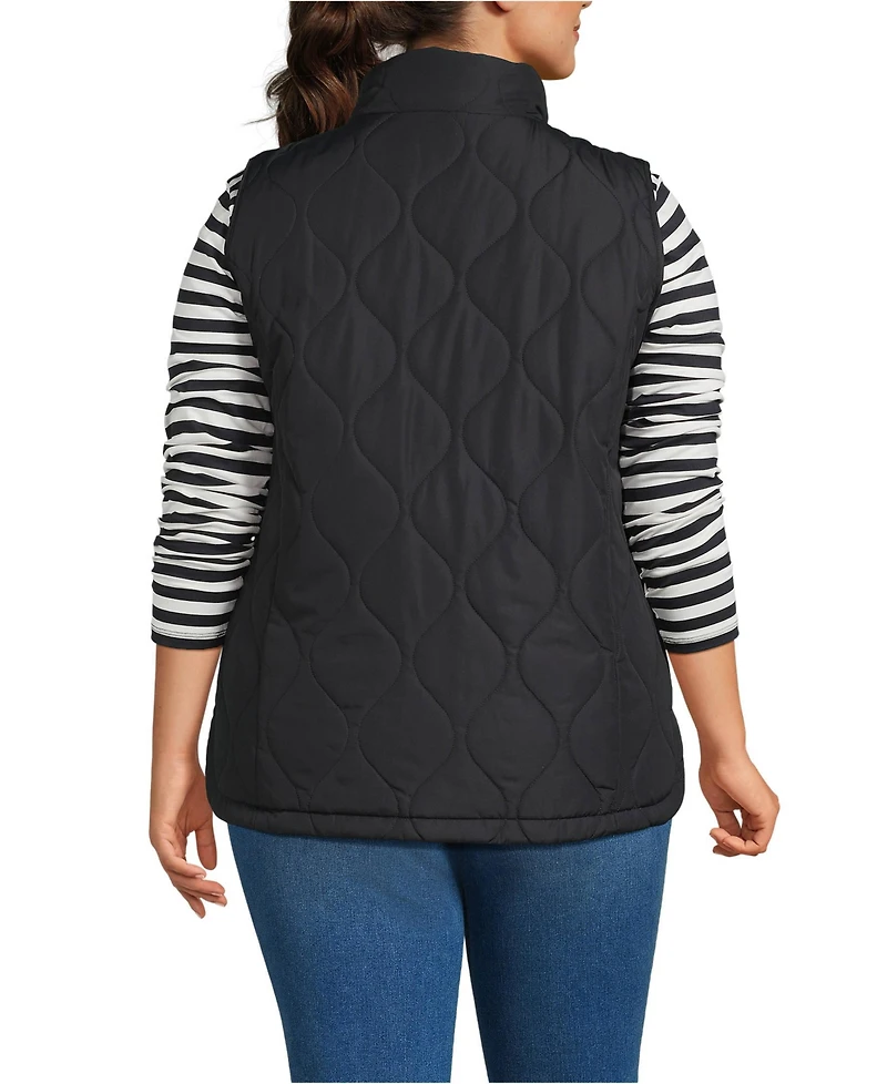 Lands' End Plus FeatherFree Onion Quilted Insulated Vest