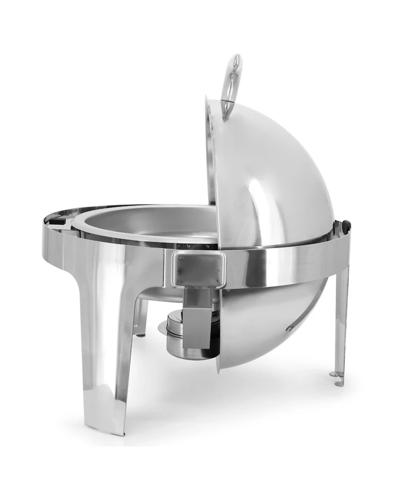 MegaChef 6.3 Quart Round Stainless Steel Dome Roll Top Professional Chafing Dish/Food Warmer/Buffet Server Serving Dish