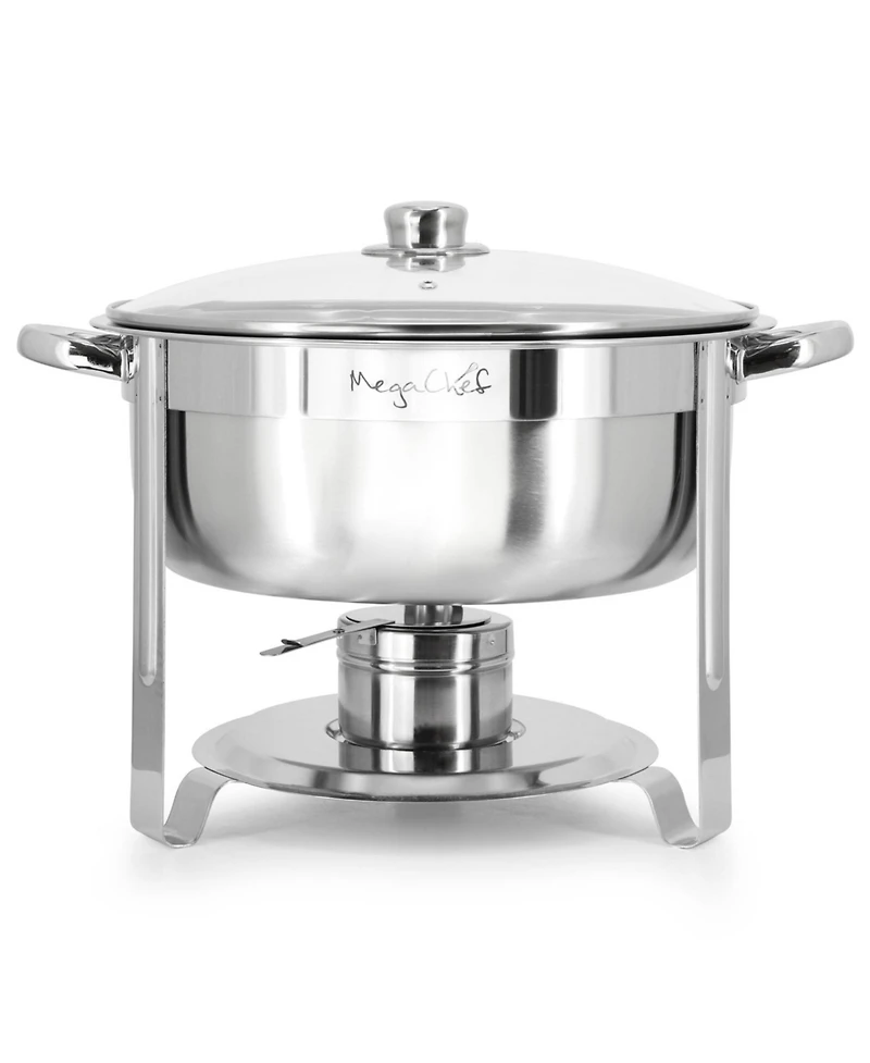 MegaChef 7.9 Quart Round Stainless Steel Professional Chafing Dish/Food Warmer/Buffet Server Serving Trays