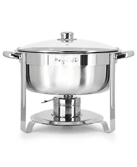 MegaChef 7.9 Quart Round Stainless Steel Professional Chafing Dish/Food Warmer/Buffet Server Serving Trays