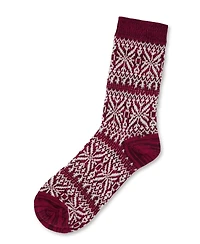 MeMoi Women's Traditional Cozy Snowflake Crew Socks