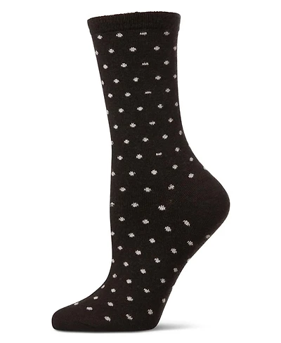 MeMoi Women's Mini Dot Cashmere Crew Socks
