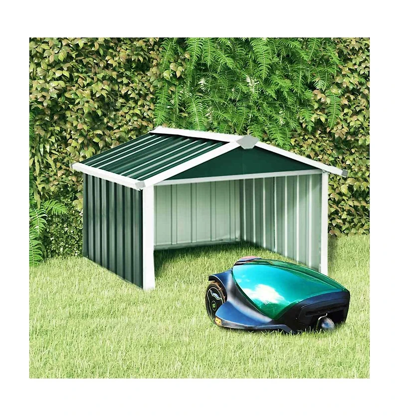 vidaXL Garden Shed Green Galvanized steel Durable Garden Shed