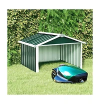 vidaXL Garden Shed Green Galvanized steel Durable Garden Shed