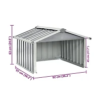 vidaXL Garden Shed Grey Galvanized steel Standard Durable Garden Shed