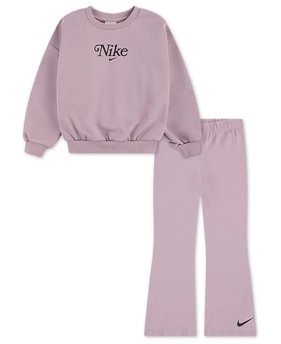 Nike Girls 2T-6X 2-Piece Solid Crewneck Top and Leggings Set