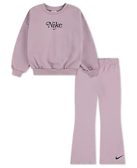 Nike Girls 2T-6X 2-Piece Solid Crewneck Top and Leggings Set