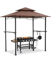 Aecojoy Grill Gazebo 8'x5'Outdoor Patio Backyard Bbq Grill Shelter