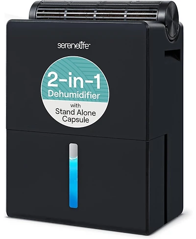 SereneLife 2-in-1 Portable Dehumidifier with Removable Cylinder & Drying Base