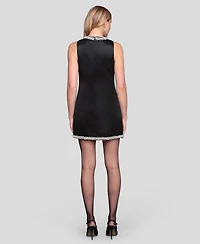 Avec Les Filles Women's Embellished Neckline Shift Dress