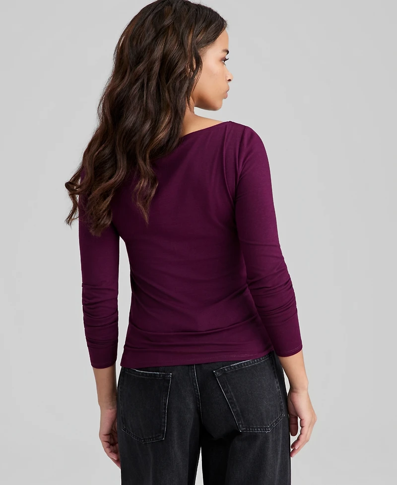And Now This Women's Boat-Neck Long-Sleeve Knit Top, Macy's Exclusive