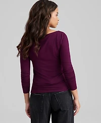 And Now This Women's Boat-Neck Long-Sleeve Knit Top, Macy's Exclusive