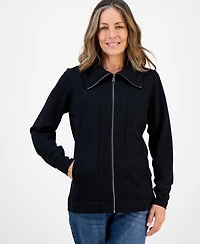Style & Co Petite Full-Zip Tunic Sweatshirt, Macy's Exclusive