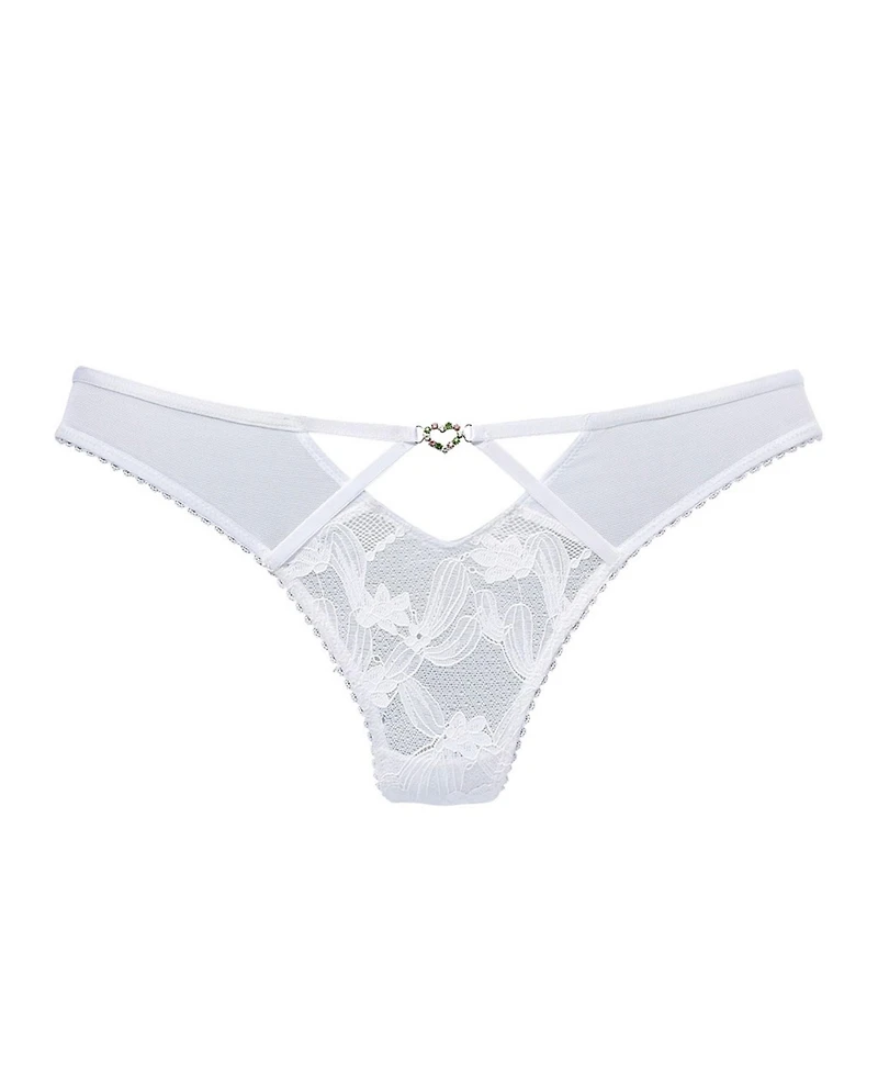 Lascana Women's Rhinestone Lace Thong