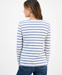 Style & Co Petite Striped Scoop-Neck Long-Sleeve T-Shirt, Macy's Exclusive