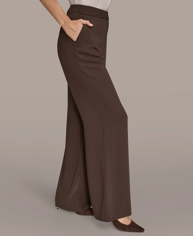 Donna Karan New York Women's Pinstripe Wide Leg Pants
