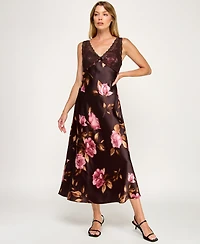 Row A Women's V-Neck Pull-On Midi Dress
