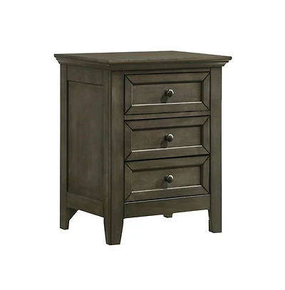 Intercon Nightstand, 3 Drawer in Gray