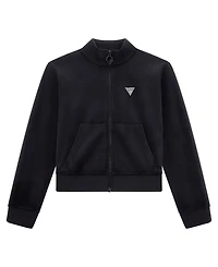 Guess Girls 8-16 Velour Rhinestone-Embellished Triangle Logo Active Sweatshirt