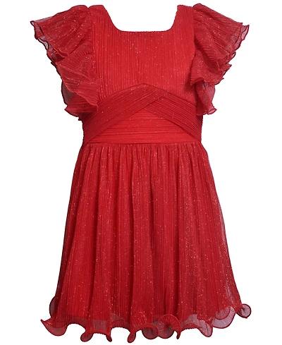 Bonnie Jean Girls 7-16 Flutter Sleeve Pleated Tulle Dress
