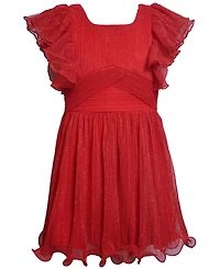 Bonnie Jean Girls 7-16 Flutter Sleeve Pleated Tulle Dress