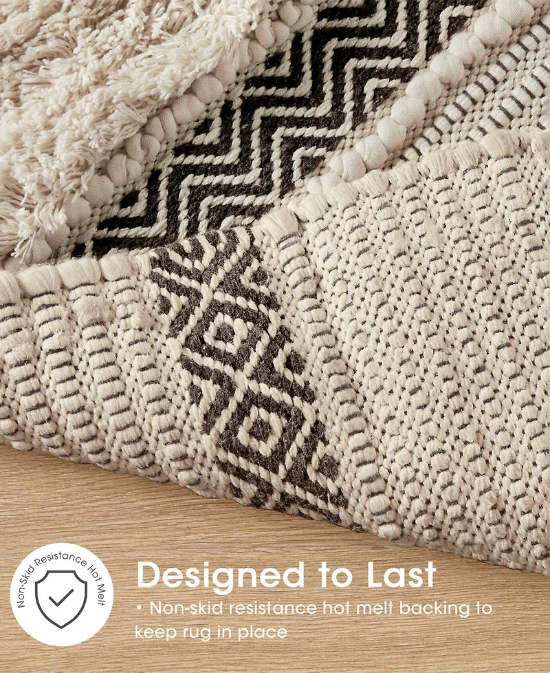 Ink+Ivy Asher Woven Texture Stripe Bath Rug, 20" x 32"