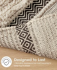 Ink+Ivy Asher Woven Texture Stripe Bath Rug, 20" x 32"