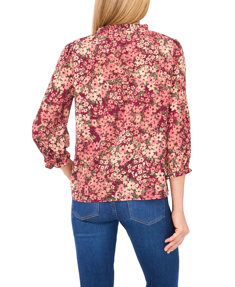 CeCe Women's 3/4-Sleeve V-Neck Top