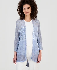 Anne Klein Women's Zigzag Knit Open-Front Cardigan