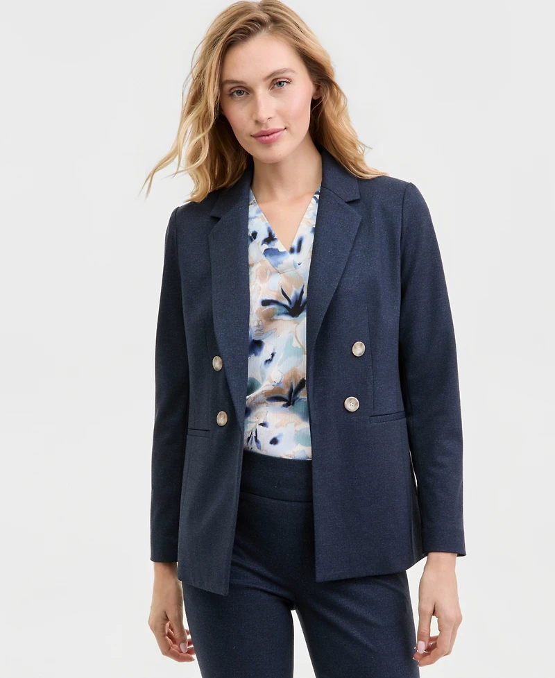 Anne Klein Women's Faux Double-Breasted Notch-Collar Jacket