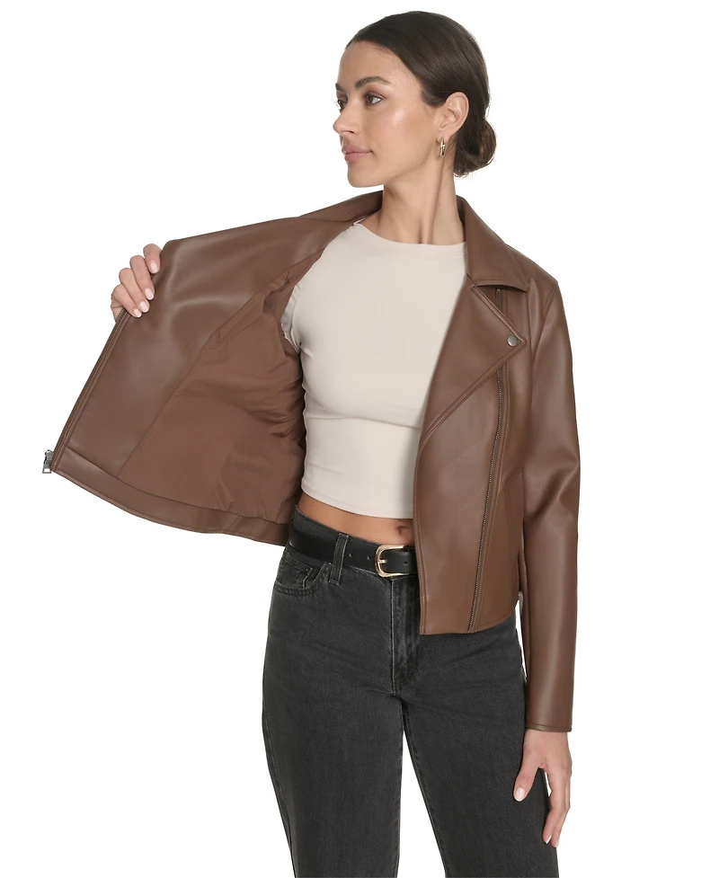 Levi's Women's Regular Faux Leather Asymmetric-Zip Moto Jacket