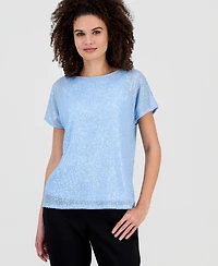 Anne Klein Women's Short-Sleeve Sequin T-Shirt
