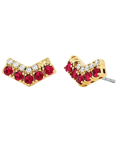 Michael Kors Gold Tone Pave Stud Earrings