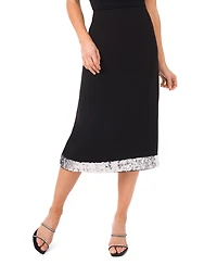 CeCe Women's Embellished Hem Midi Skirt