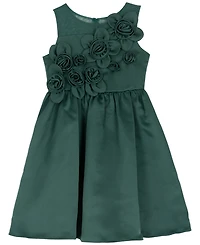 Rare Editions Girls 2T-6X 3D Flower Applique Dress