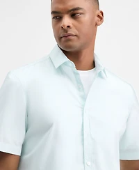 Alfani Men's Short-Sleeve Cooper Stripe Shirt, Macy's Exclusive